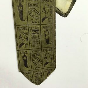 Vintage Silk Tie. Funky Retro James Bond Jet Set.